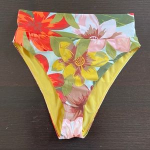 Aerie Printed High Cut Cheeky Bikini Bottom- M